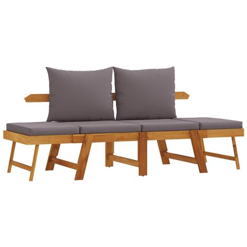 Panca da Giardino con Cuscini 2-in-1 in Legno di Acacia - Foto 1