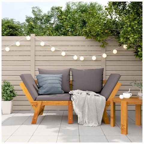 Panca da Giardino con Cuscini 2-in-1 in Legno di Acacia - Foto 2