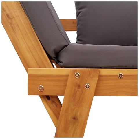 Panca da Giardino con Cuscini 2-in-1 in Legno di Acacia - Foto 9