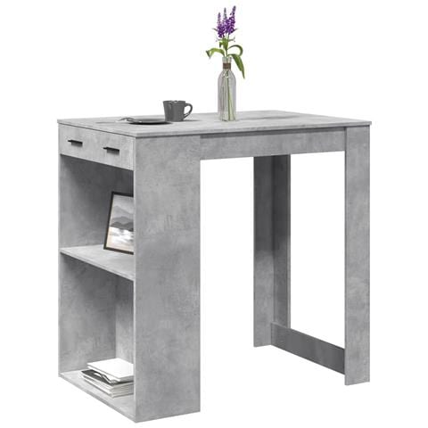 Tavolo da Bar Grigio Cemento 102x70x103,5 cm in Truciolato - Foto 2