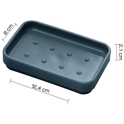 Portasapone D'appoggio In Plastica Riciclata 6398 Serie Seventy Blu Petrolio - Foto 2