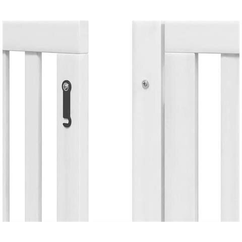 Cancello Cani Porta Pieghevole Bianco 9 Pannelli 450 cm Pioppo - Foto 9