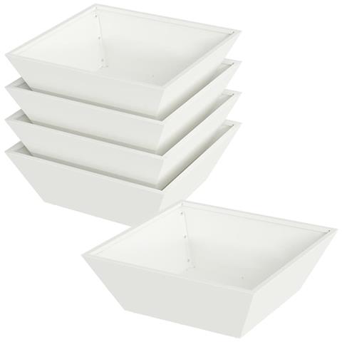 Vaso a Ciotola da Giardino 5 pcs Bianco 50 x 50 x 15 cm Acciaio - Foto 1