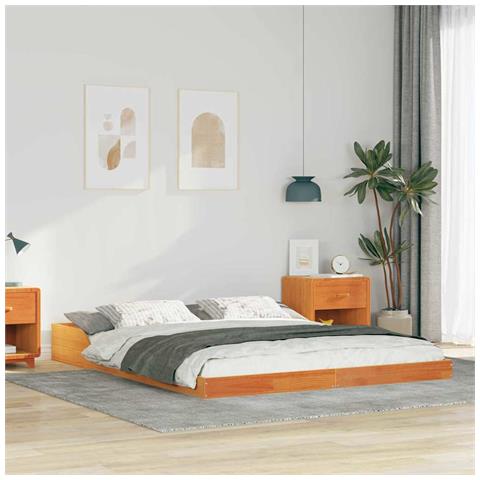 Struttura del letto Cera marrone 140 x 210 cm - Foto 2
