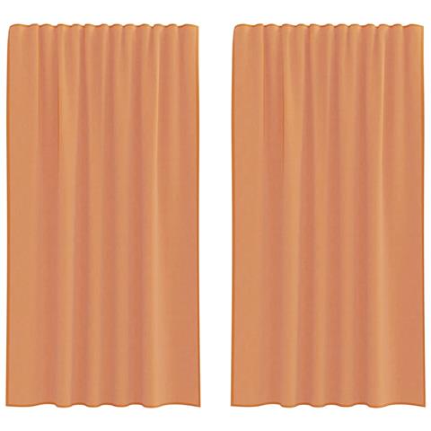 Tende in Voile con Tasche per Aste 2 pz Terracotta - Foto 1