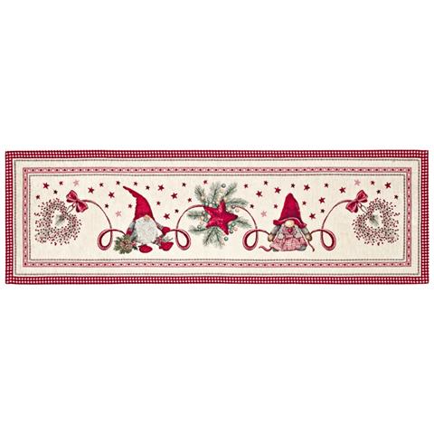 Tovaglia Centrino Runner Tavolo Fantasie Natalizie Centrotavola Cinigliato Made Italy 40x130 Elfo Stella - Foto 1
