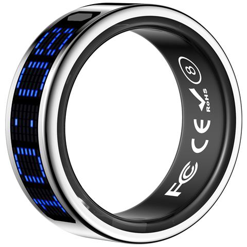 Smart Ring Con Display: Controllo Touch, Monitoraggio Fitness E Telecomando Silver 10 - Foto 7