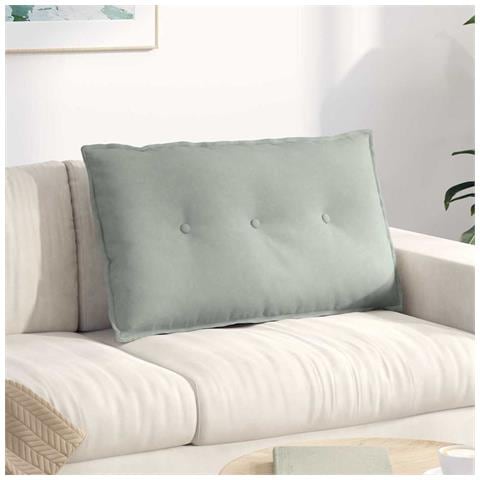 Cuscino per Schiena Grigio chiaro 80 x 50 cm Tessuto in Cords - Foto 2