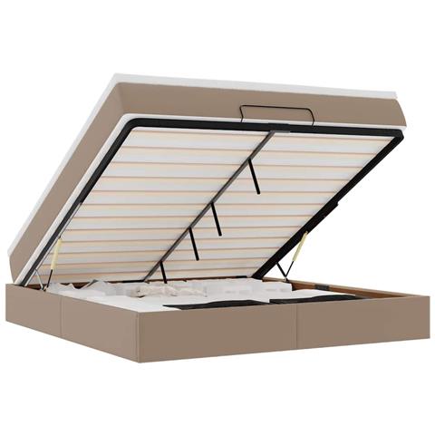 Struttura Letto Pouf con Materasso 180x200 cm Similpelle - Foto 1