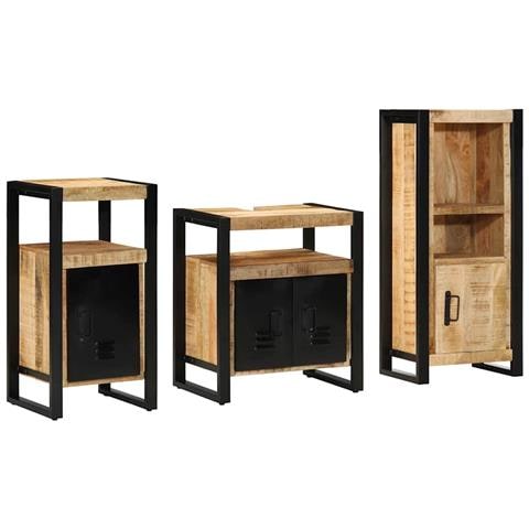 Set di mobili per il bagno 3 pcs Legno di mango massello - Foto 1