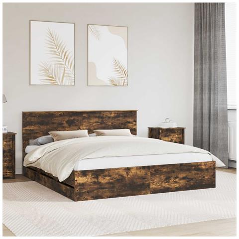 Struttura del letto con cassetto Rovere fumé 180 x 200 cm - Foto 2
