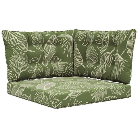 Cuscino per divano da esterno 3 pcs Design a foglia Poliestere - Foto 1