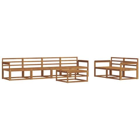 Set di divani da esterno 7 pcs Naturale - Foto 1