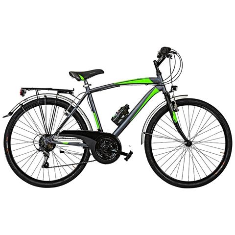 Bici Da Uomo Mountain Bike Misura 26 Bicicletta Mtb Nevada Nv26c Cambio 18v Completa Di Accessori - 40 Titanio Verde Fluo Opaco - Foto 1