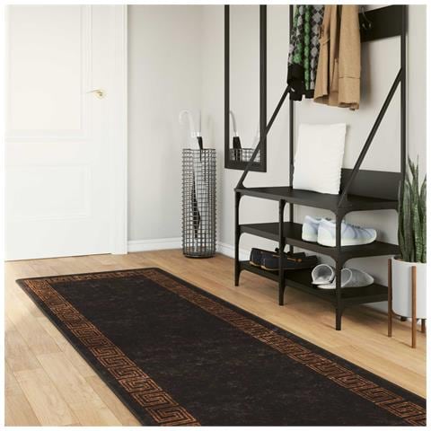Runner Tappeto MARSA Nero 100 x 400 cm Poliestere e PVC - Foto 2
