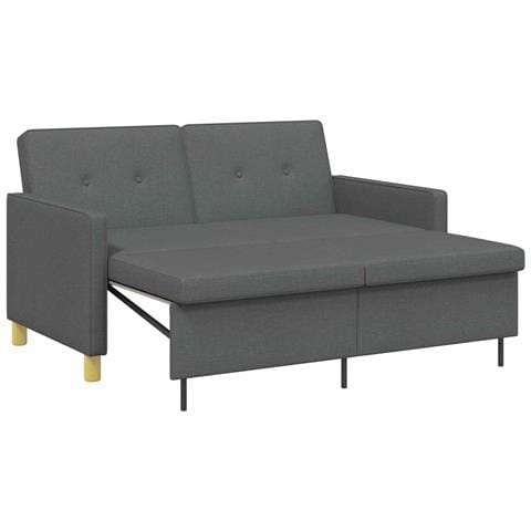 Divano Letto Estraibile Grigio Scuro Tessuto - Foto 1