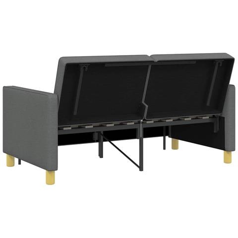Divano Letto Estraibile Grigio Scuro Tessuto - Foto 9