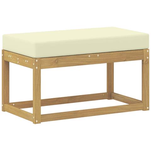 Panca da esterno con cuscino Bianco 80 x 43 x 45 cm - Foto 1