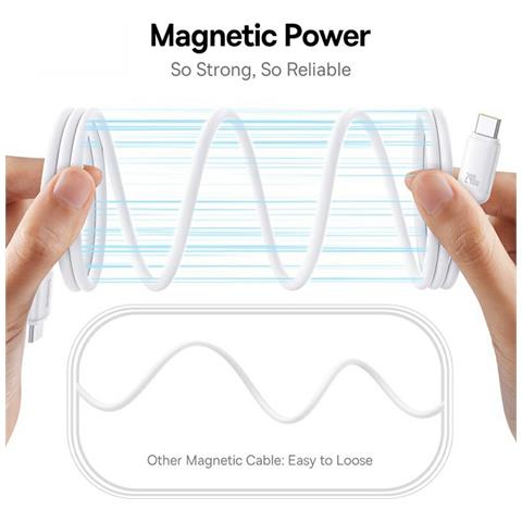 Cavo USB-C - Silicone, Bianco, 240W - Foto 2