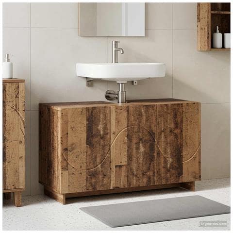 Mobile da bagno Legno antico 101 x 41 x 58 cm Legno multistrato - Foto 2