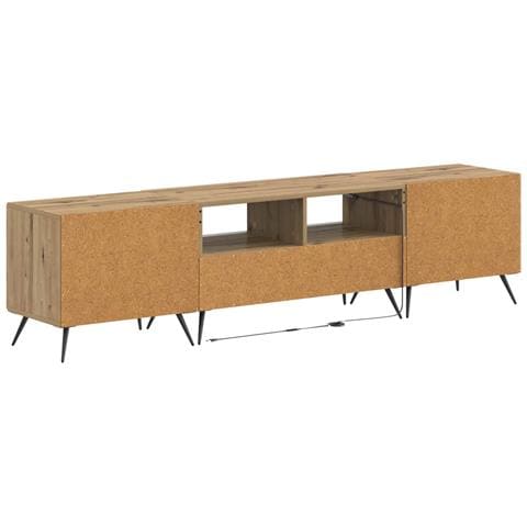 Mobile TV LED a 5 pezzi Rovere Artigianale Legno ingegnerizzato - Foto 2