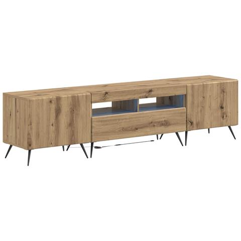 Mobile TV LED a 5 pezzi Rovere Artigianale Legno ingegnerizzato - Foto 1