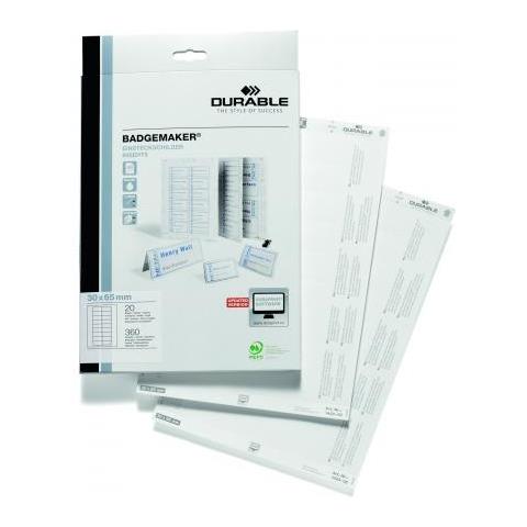Badgemaker Inserto Cartoncino Pefc Portanome 30x65mm 360 Pz Bianco - Foto 1