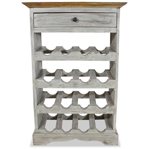 Portavini in Legno Massello di Mogano 55x23x85 cm - Foto 2