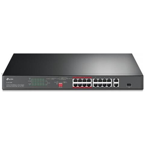 Switch 16p Rj45 10/100 Poe+ 2p Rj45 Gigabit No Poe 1p Gigabit Sfp Combo - Foto 1