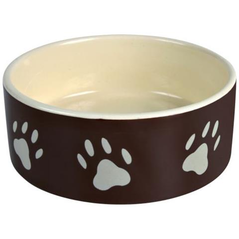 Feeder Ceramica, Footprints, Marrone / Crema 20 Cm - Foto 1
