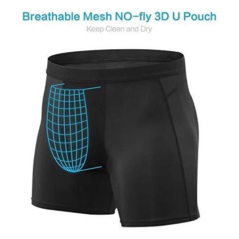 In Confezione Da 3 Uomini Boxer Trunks Intima Molle Eccellente Elastico Traspirante Wicking Slip Black Per Funzionamento Di Ginnastica Di Grandi Dimensioni (misura Della Vita 31inches-34inches) Nero - Foto 2