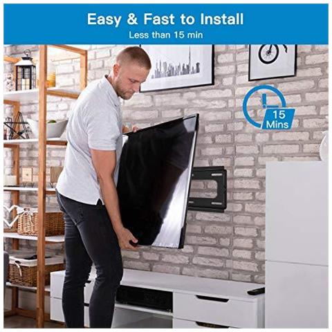 Tv Wall Bracket Panoramica Tv Supporto Per La Maggior Parte Del Led 26-55inch Lcd Oled Al Plasma E Televisori Curvo Fino A 60kg Max Vesa 400x400mm - Foto 4