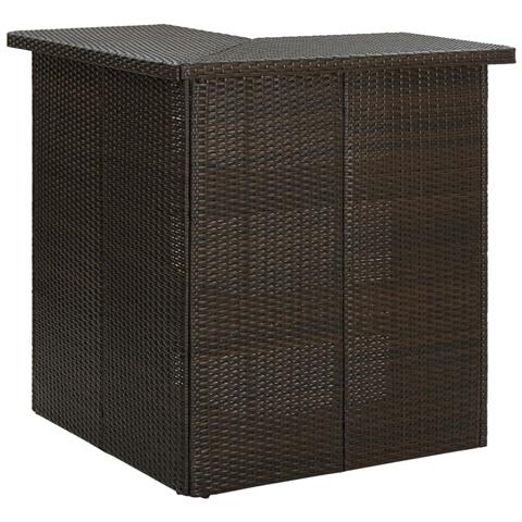 Tavolo da Bar ad Angolo Marrone 100x50x105 cm in Polyrattan - Foto 1