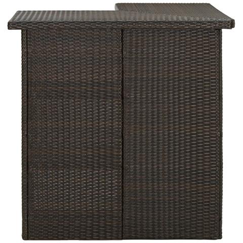 Tavolo da Bar ad Angolo Marrone 100x50x105 cm in Polyrattan - Foto 8