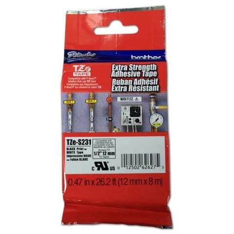 Nastro Tzes231 Laminato Con Adesivo Resistente Da 12 Mm (8 M) Nero/bianco - Foto 2