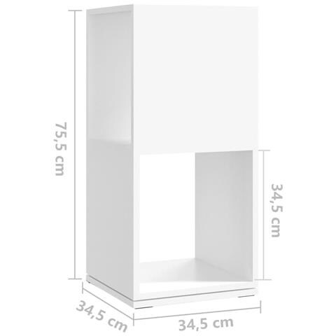 Armadietto Girevole Bianco 34,5x34,5x75,5 cm in Truciolato - Foto 2