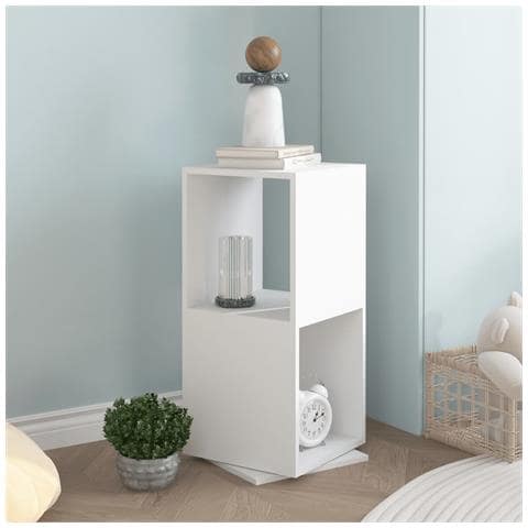 Armadietto Girevole Bianco 34,5x34,5x75,5 cm in Truciolato - Foto 7