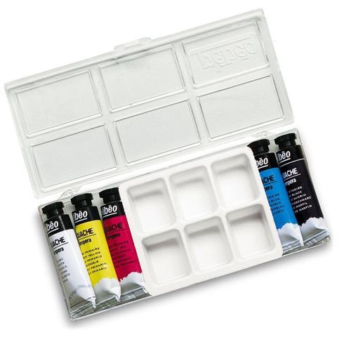 Scatola Di 5 Tubi Di Pittura A Guazzo + Tavolozza - 5 X 10 Ml - Foto 1