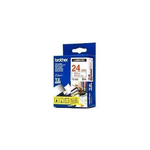 TZE-355 Cassetta Nastro Laminato per Etichettatrice P-Touch PTP750W / PT9700 23.9mm - Bianco / Nero - Foto 1