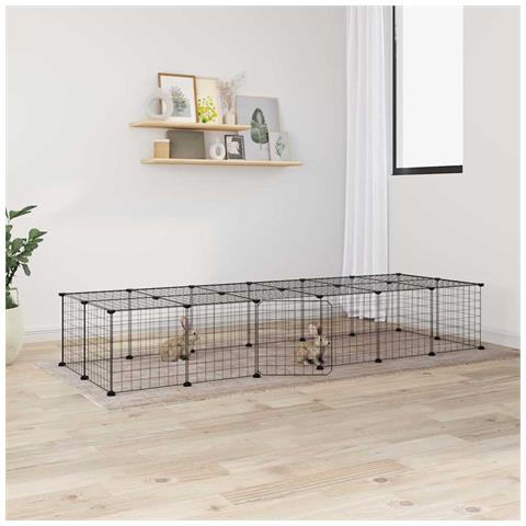 Gabbia Per Animali 28 Pannelli Con Porta Nero 35x35 Cm Acciaio - Foto 2
