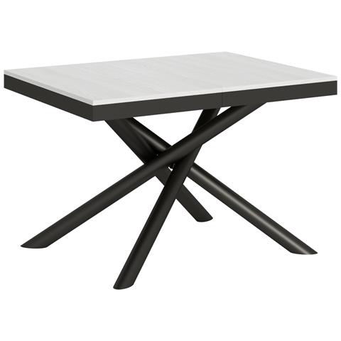 Tavolo Allungabile 90x120/224 Cm Famas Evolution Telaio Antracite - Bianco Frassino - Foto 6