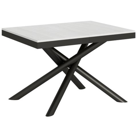 Tavolo Allungabile 90x120/224 Cm Famas Evolution Telaio Antracite - Bianco Frassino - Foto 1