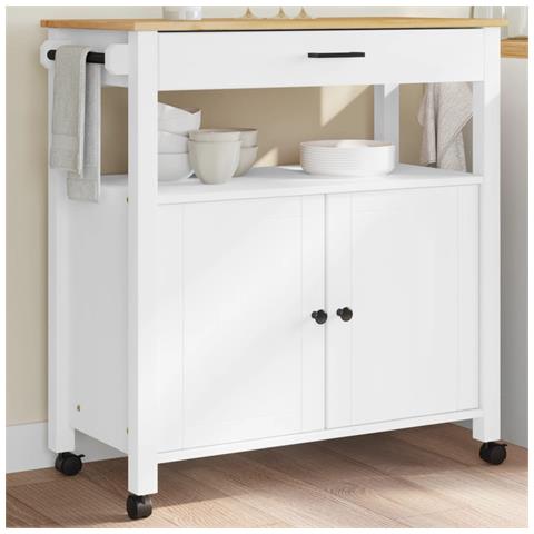 Carrello Da Cucina Monza 84x40x90 Cm In Legno Massello Di Pino - Foto 1