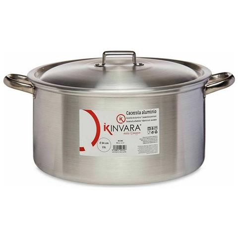 Casseruola Con Coperchio Argentato Alluminio 15 L (3 Unità) - Foto 2