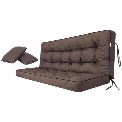 Cuscino Per Altalena Hollywood, Morbido Cuscino Per Seduta, Resistente Cuscino Per Altalena Da Giardino, Cuscino Adatto Per Roulotte, Cuscino Per Panca Con Schienale. Larghezza 140 Cm - Marrone - Foto 1