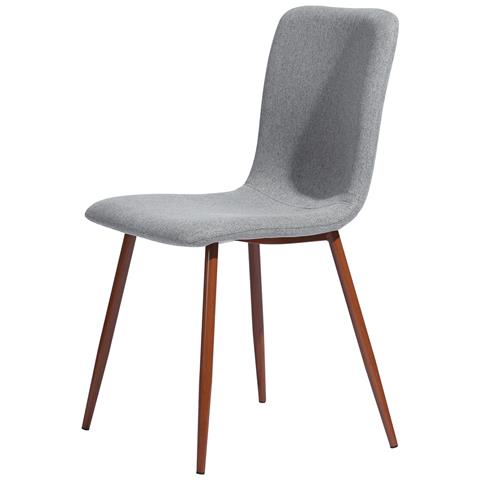 Set 4 Sedie Per Sala Da Pranzo Grigio Con Gambe Effetto Legno Seduta Ergonomica - Foto 2