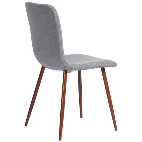 Set 4 Sedie Per Sala Da Pranzo Grigio Con Gambe Effetto Legno Seduta Ergonomica - Foto 4