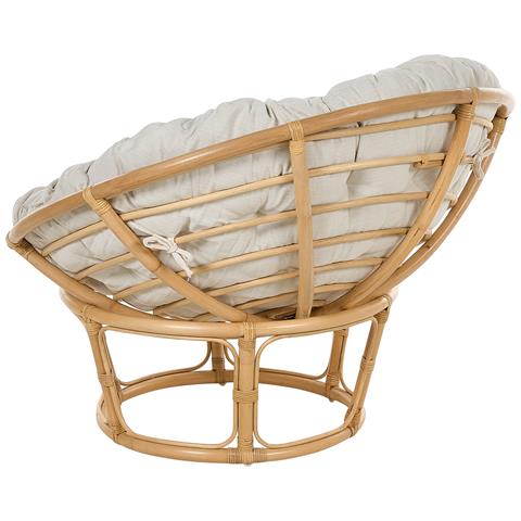 Set Di 2 Poltrone Rattan Naturale E Cuscino Beige Chiaro Salvo - Foto 2