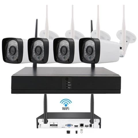 Kit di Videosorveglianza Wireless Wifi 4 Canali Sistema Registrazione Cctv Hd 4 Telecamera Q-s4i - Foto 1