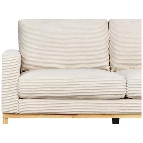 Divano 2 Posti Siggard Velluto A Coste Beige Chiaro - Foto 2